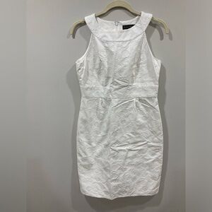 Jessica Howard White Dress Size 8P Sleeveless Circle Pattern